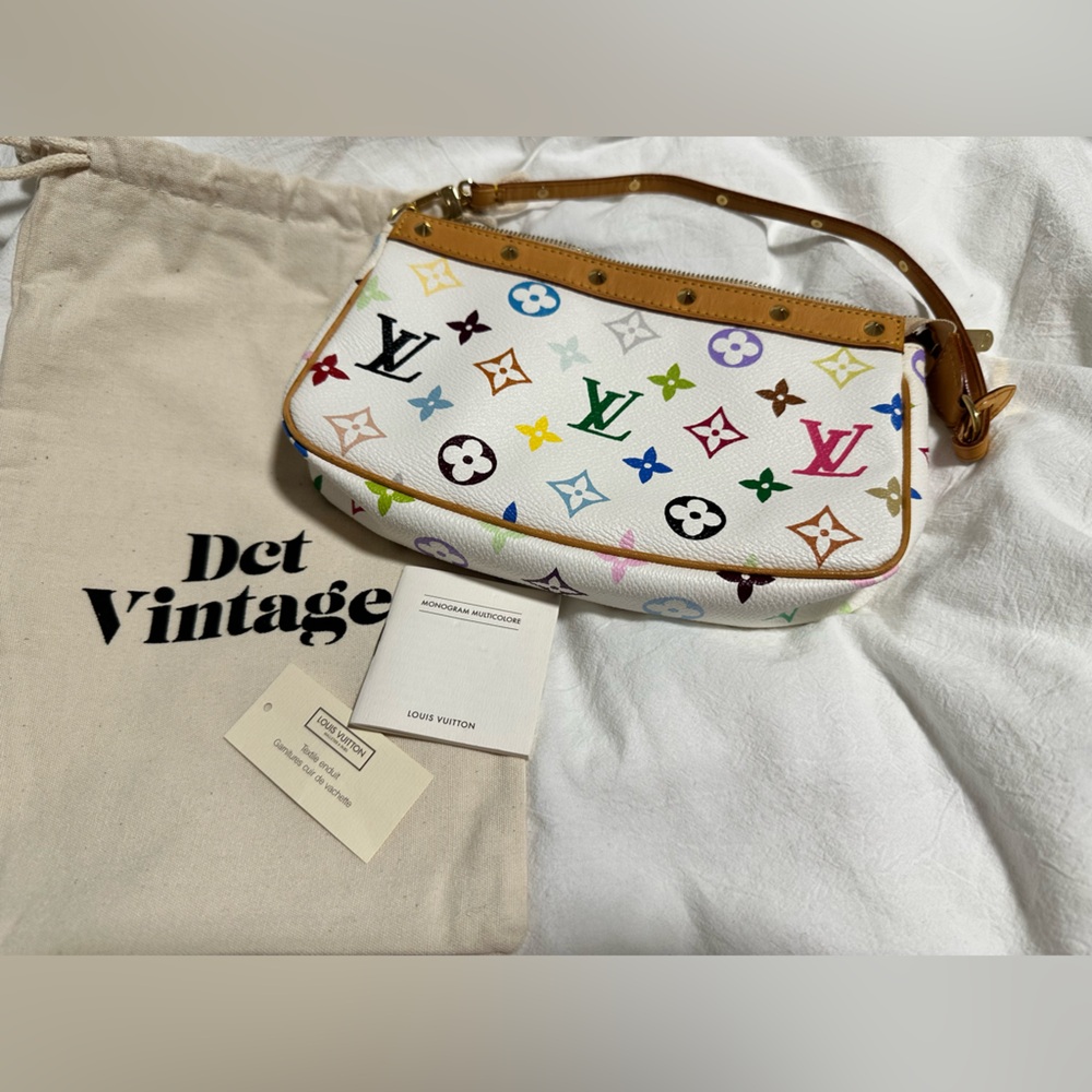 Louis Vuitton x Takashi Murakami - white multicolor Pochette Accessories